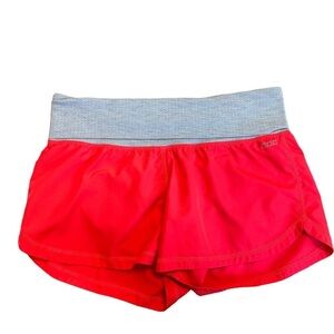 Lorna Jane pink gray fold over running shorts Sz M